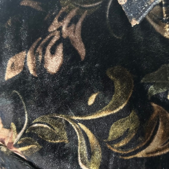 PILCRO Velvet Floral Button Down Shirt Black Bronze Long Sleeve Blouse Small - Picture 3 of 11